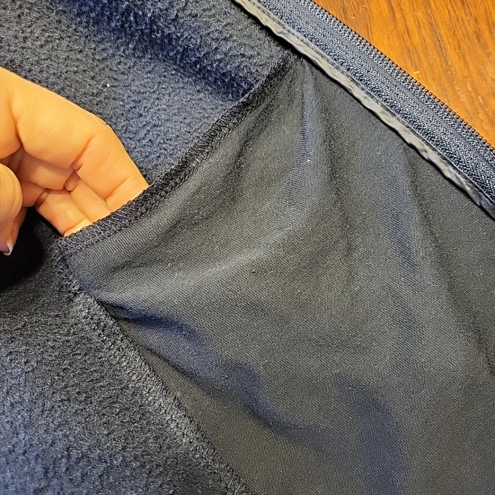 Talbots Women's Quilted Fleece Blue Full Zip Light Coat Jacket Petite Small